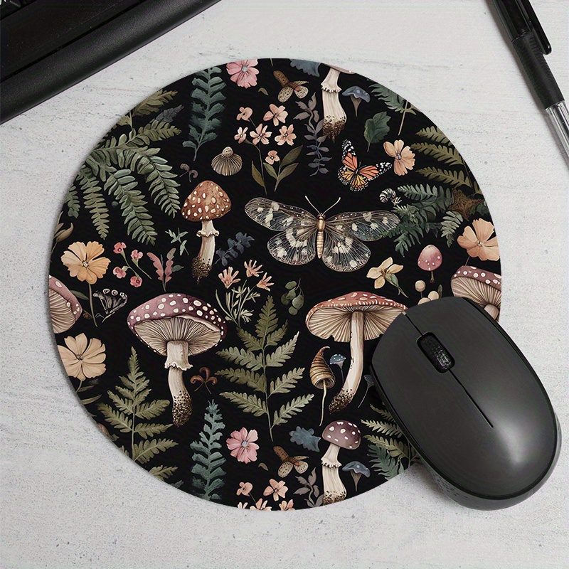 Gaming Accessories For Room - سجادة ماوس دائرية بتصميم غابة، مصنوعة