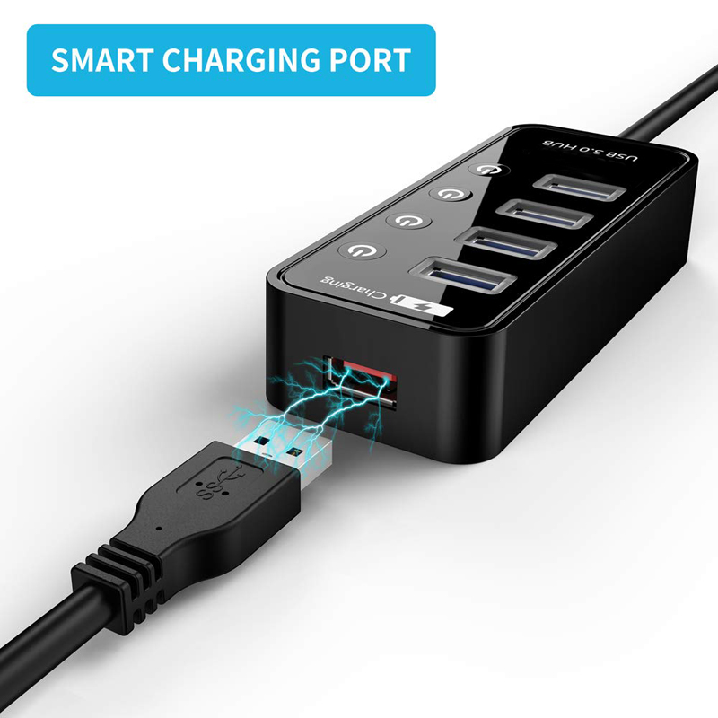 USB HUB 3.0 4 7 منفذ شاحن الها - مراجعة Gaming Accessories Rack وسعره