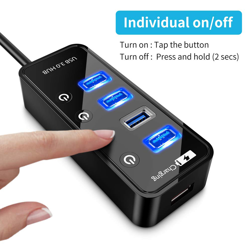 USB HUB 3.0 4 7 منفذ شاحن الها - مراجعة Gaming Accessories Rack وسعره